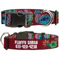 Buckle-Down Disney Lilo & Stitch Expressions Tropical Flora Personalized Dog Collar, Large