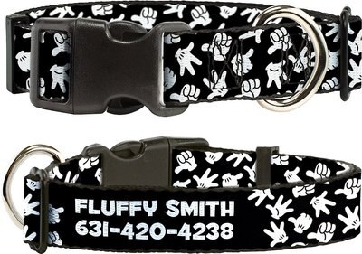 Buckle-Down Disney Mickey Mouse Hand Gestures Personalized Dog Collar, slide 1 of 1