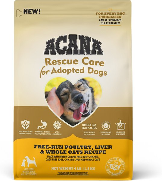 ACANA Rescue Care For Adopted Dogs Poultry Sensitive Digestion Dry Dog Food, 4-lb bag slide 1 of 10