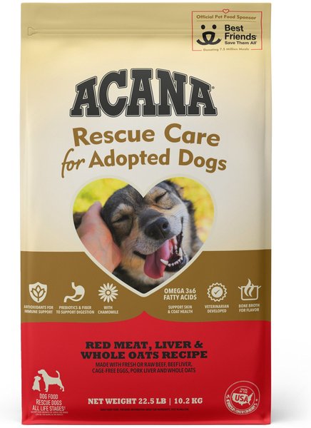 ACANA Rescue Care For Adopted Dogs Red Meat Sensitive Digestion Dry Dog Food, 22.5-lb bag slide 1 of 10