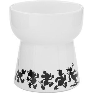 Disney Mickey Mouse Tall Shape Non-Skid Elevated Ceramic Cat Bowl, 1.5 Cups