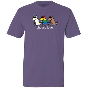 Teddy the Dog Choose Love Classic T-Shirt, Grape, Medium
