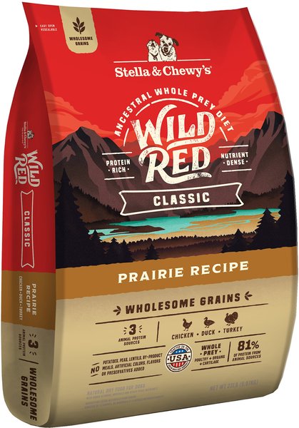 Stella & Chewy's Wild Red Classic Kibble Wholesome Grains Prairie Recipe Dry Dog Food, 22-lb bag slide 1 of 10