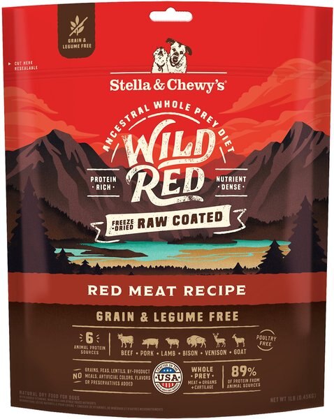 Stella & Chewy's Wild Red Raw Coated Kibble Grain-Free Red Meat Recipe Dry Dog Food, 1-lb bag slide 1 of 10