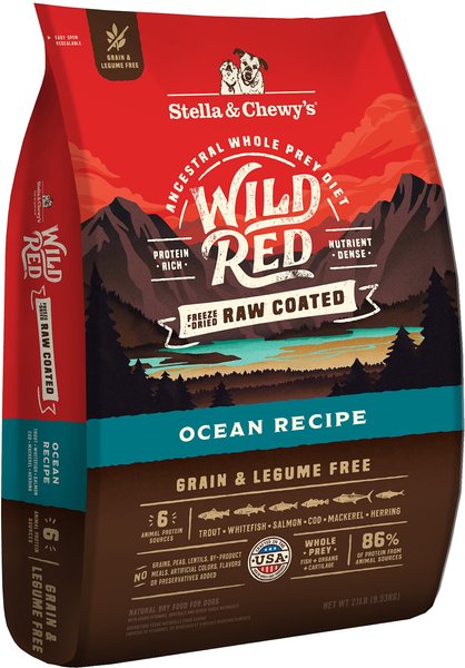 Stella & Chewy's Wild Red Raw Coated Kibble Grain-Free Ocean Recipe Dry Dog Food, 21-lb bag slide 1 of 10