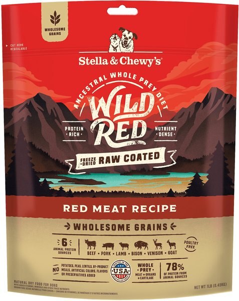 Stella & Chewy's Wild Red Raw Coated Kibble Wholesome Grains Red Meat Recipe Dry Dog Food, 1-lb bag slide 1 of 10