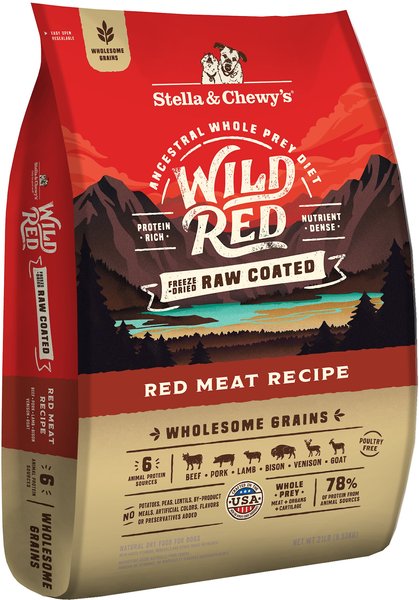 Stella & Chewy's Wild Red Raw Coated Kibble Wholesome Grains Red Meat Recipe Dry Dog Food, 21-lb bag slide 1 of 10