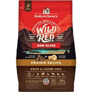 Stella & Chewy's Wild Red Raw Blend Kibble Grain-Free Prairie Recipe Dry Dog Food, 3.5-lb bag