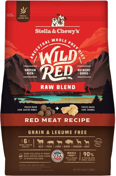 Stella & Chewy's Wild Red Raw Blend Kibble Grain-Free Red Meat Recipe Dry Dog Food, 3.5-lb bag slide 1 of 10