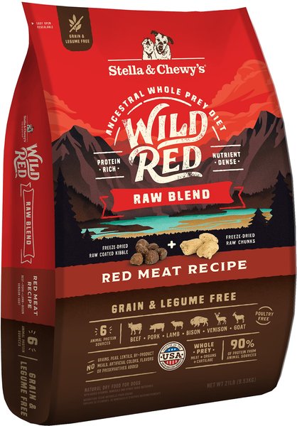 Stella & Chewy's Wild Red Raw Blend Kibble Grain-Free Red Meat Recipe Dry Dog Food, 21-lb bag slide 1 of 10