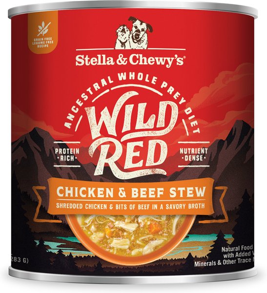 Stella & Chewy's Wild Red Grain-Free Chicken & Beef Stew Wet Dog Food, 10-oz can, case of 6 slide 1 of 5