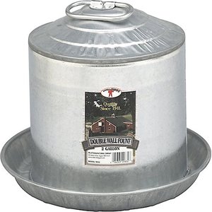 Little Giant Double Wall Metal Poultry Fount, 2-gal