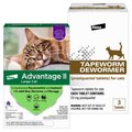 Advantage II Flea Spot Treatment, over 9 lbs + Bayer Tapeworm Cat De-Wormer
