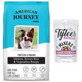 American Journey Active Life Formula Salmon, Brown Rice & Vegetables Recipe Dry Food + Tylee's Freeze-Dried Mixers for Dogs, Chicken & Salmon Recipe