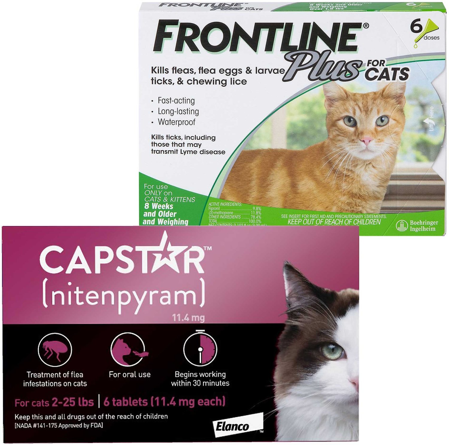 Capstar Flea Oral Treatment, 225 lbs + Frontline Plus Flea & Tick Spot
