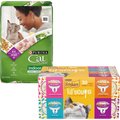 Cat Chow Indoor Hairball & Healthy Weight Dry Food + Friskies Lil' Soups Broths Lickable Cat Treats