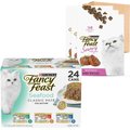 Fancy Feast Classic Seafood Feast Canned Food + Savory Cravings Limited Ingredient Beef Flavor Cat Treats