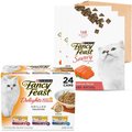 Fancy Feast Delights with Cheddar Grilled Canned Food + Savory Cravings Limited Ingredient Salmon Flavor Cat Treats