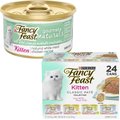 Fancy Feast Gourmet Naturals White Meat Chicken Recipe Grain-Free Pate Kitten Canned Food + Tender Feast Canned Kitten Food