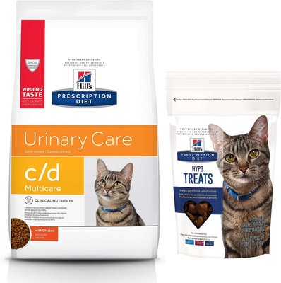 Hill's Prescription Diet c/d Multicare Urinary Care with Chicken Dry Food + Hypo-Treats Cat Treats, slide 1 of 1