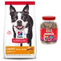 Hill's Science Diet Adult Light Small Bites With Chicken Meal & Barley Dry Food + Milk-Bone Mini's Flavor Snacks Beef, Chicken & Bacon Flavored Biscuit Dog Treats