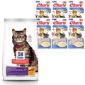 Hill's Science Diet Adult Sensitive Stomach & Skin Chicken & Rice Recipe Dry Food + Inaba Churu Grain-Free Tuna Puree Lickable Cat Treat