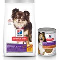Hill's Science Diet Adult Sensitive Stomach & Skin Small & Mini Breed Chicken Recipe Dry Food, 15-lb bag + Tender Turkey & Rice Stew Canned Dog Food