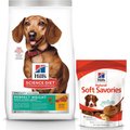 Hill's Science Diet Adult Small & Mini Perfect Weight Dry Food + Hill's Natural Soft Savories with Peanut Butter & Banana Dog Treats