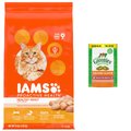 Iams ProActive Health Healthy Adult Original with Chicken Dry Food + Greenies Feline SmartBites Healthy Skin & Fur Chicken Flavor Cat Treats