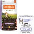 Instinct Original Kitten Grain-Free Recipe with Real Chicken Freeze-Dried Raw Coated Dry Food + Purina Pro Plan Veterinary Diets FortiFlora Probiotic Gastrointestinal Support Cat Supplement