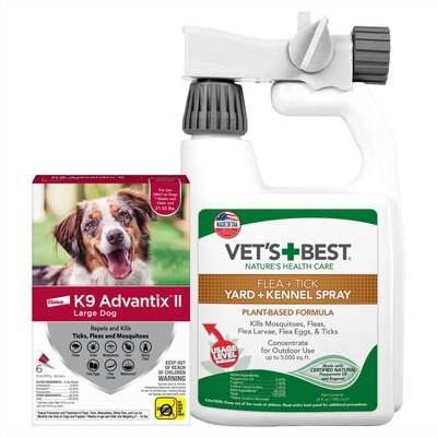 K9 Advantix II Flea & Tick Spot Treatment, 21-55 lbs + Vet's Best Flea + Tick Yard & Kennel Spray for Dogs, slide 1 of 1