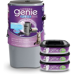 Litter Genie Plus Cat Litter Disposal System + Standard Refill, 3 count