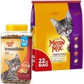 Meow Mix Original Choice Dry Food + Irresistibles Soft White Meat Chicken Cat Treats