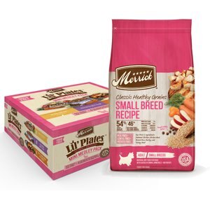 Merrick Classic Healthy Grains Small Breed Recipe Adult Dry Food + Lil'Plates Mini Medley Wet Dog Food