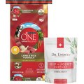 Purina ONE SmartBlend Lamb & Rice Adult Formula Dry Food + Dr. Lyon's Advanced Strength Hip & Joint Health Soft Chews Dog Supplement