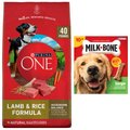 Purina ONE SmartBlend Lamb & Rice Adult Formula Dry Food + Milk-Bone Original Large Biscuit Dog Treats