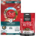 Purina ONE SmartBlend Large Breed Puppy Formula Dry Food + American Journey Beef Recipe Grain-Free Soft & Chewy Training Bits Dog Treats