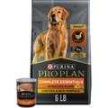 Purina Pro Plan Adult Shredded Blend Chicken & Rice Formula Dry Food, 6-lb bag + Canned Dog Food