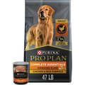 Purina Pro Plan Adult Shredded Blend Chicken & Rice Formula Dry Food, 47-lb bag + Canned Dog Food