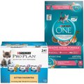 Purina Pro Plan FOCUS Kitten Favorites Wet Food + Purina ONE Healthy Kitten Formula Dry Cat Food