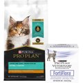 Purina Pro Plan Kitten Chicken & Rice Formula Dry Food + Purina Pro Plan Veterinary Diets FortiFlora Probiotic Gastrointestinal Support Cat Supplement