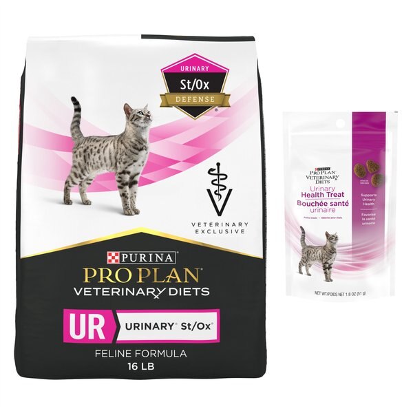 Purina Pro Plan Veterinary Diets UR St/Ox Urinary Formula Dry Food + Urinary Health Cat Treats slide 1 of 7