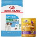 Royal Canin Small Puppy Dry Food + Wellness Soft Puppy Bites Lamb & Salmon Recipe Grain-Free Dog Treats