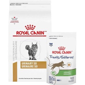 Royal Canin Veterinary Diet Urinary SO Dry Cat Food +  Treats