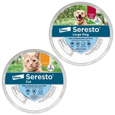 Seresto Flea & Tick Collar for Dogs, over 18-lbs + Flea & Tick Collar for Cats, slide 1 of 1