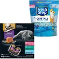 Sheba Perfect Portions Seafood Pate Grain-Free Food Trays + Fresh Steps Fresh Scented Non-Clumping Crystal Cat Litter