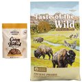 Taste of the Wild Ancient Prairie with Ancient Grains Dry Food + American Journey Peanut Butter Recipe Grain-Free Oven Baked Crunchy Biscuit Dog Treats
