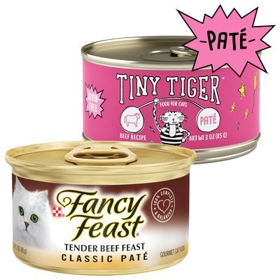 Tiny Tiger Pate Beef Recipe Grain-Free Canned Food + Fancy Feast Classic Tender Beef Feast Canned Cat Food, slide 1 of 1