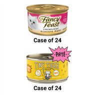 Tiny Tiger Pate Chicken Recipe Grain-Free Canned Food + Fancy Feast Classic Chicken Feast Canned Cat Food