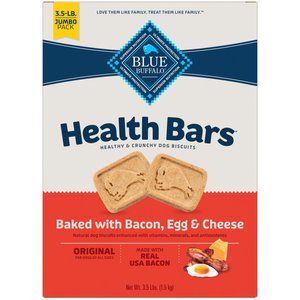 Blue Buffalo Health Bars Baked with Bacon, Egg & Cheese Dog Treats, 3.5-lb box